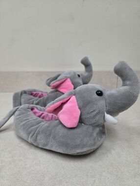 Toddler Kids Plush Elephant Soft Slippers